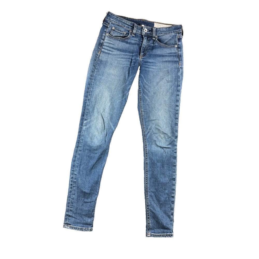 Rag & Bone Jeans Women 26 "Cate" Mid Rise Skinny Med Wash Fade Street Whisker - Picture 2 of 14